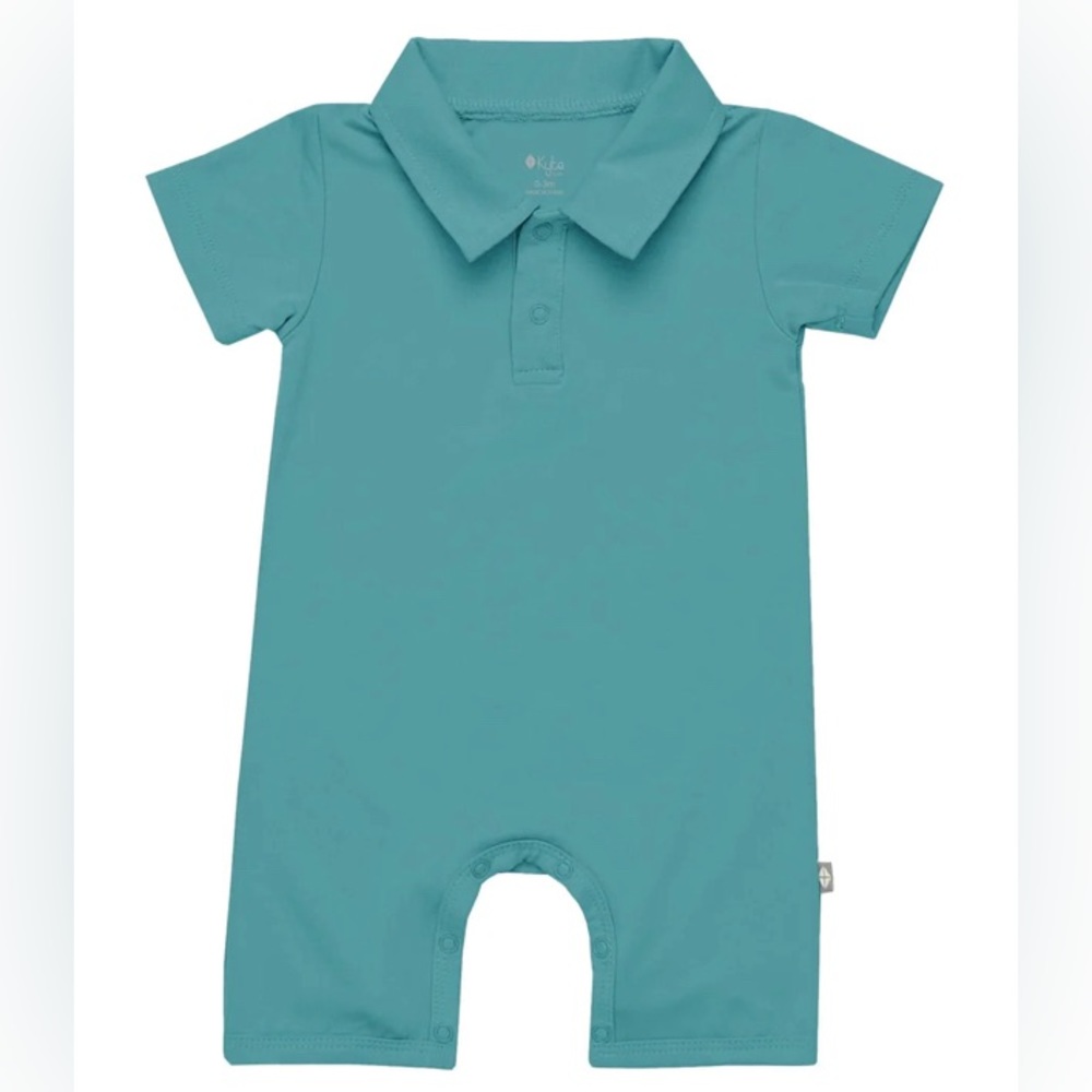 NWT! Kyte Baby Polo Shortall in Cove 12-18 Months
